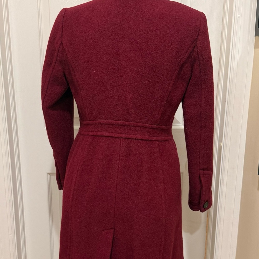 Coach Burgundy Trench Coat with Black Accents - Picture 9 of 9